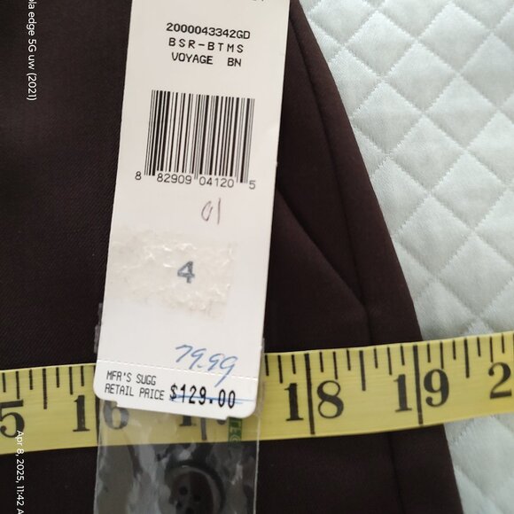 RALPH LAUREN WOOL GABARDINE CAREER PANTS FLAT FRONT STRAIGHT LEG DK BROWN SZ 4 - Picture 10 of 12